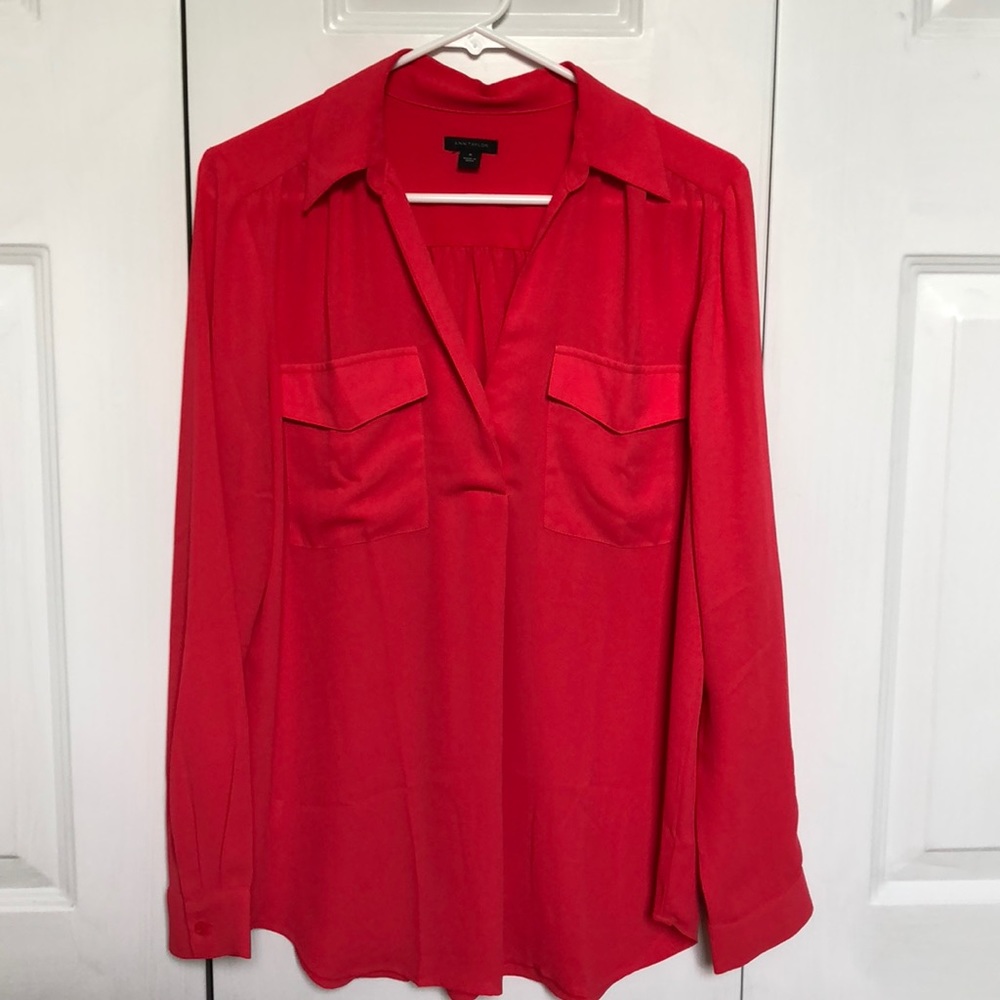 Ann Taylor blouse red
